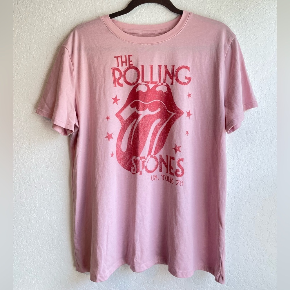 Pink Rolling Stones Graphic Tee - Short Sleeve